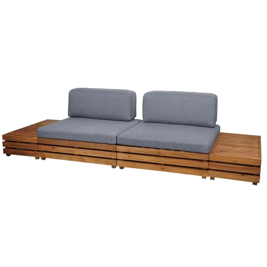 MCW Garten-Garnitur L28 Lounge-Set aus Akazienholz mit dunkelgrauen Polstern - Bild 3