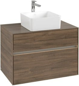 V&B Waschtischunterschrank Collaro mit Waschtisch und LED-Beleuchtung, B/T/H: 80 x 54,8 x 50 cm - Bild 1