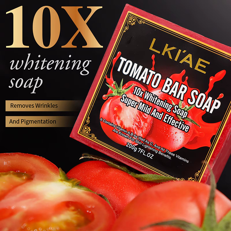 LKIAE Bio-Frucht-Tomaten-Bleaching-Seife, 200 g, Unisex - Bild 2