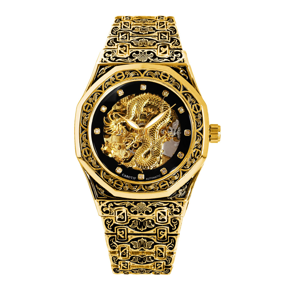 CAROTIF Armbanduhr Automatik, Edelstahl, Schwarz, Herren - Bild 6