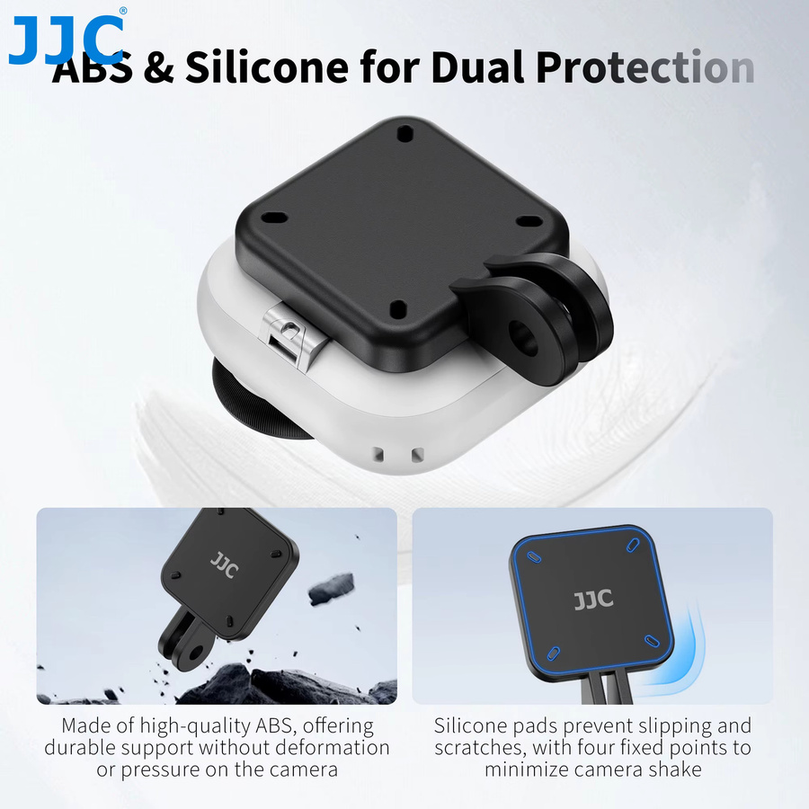 JJC Schnellmontage-Magnetfuß für Insta360 Go Ultra, Magnetischer Montageadapter und faltbare Lenkhalterung, Schwarz - Bild 4