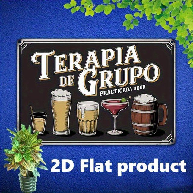 Vintage Metallschild Hello Young Tratamiento Grupo Wandkunst aus Eisen für Home Bar und Coffee Shop Dekor - Bild 1