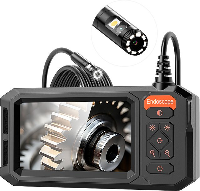 VISHRT Industrielle Endoskopkamera mit 4,3-Zoll-IPS-Bildschirm, 8-mm-Objektiv und 8 LEDs, wasserdicht, Schwarz, Kabellänge: 1 m bis 30 m - Bild 1