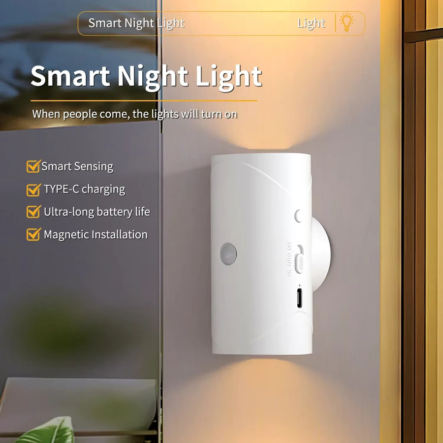 TLEDMP 2-Kopf Magnet-LED-Wandleuchte in Weiß mit Bewegungsmelder, dimmbar und USB wiederaufladbar als modernes Ambiente-Nachtlicht für Flur und Schlafzimmer - Bild 4