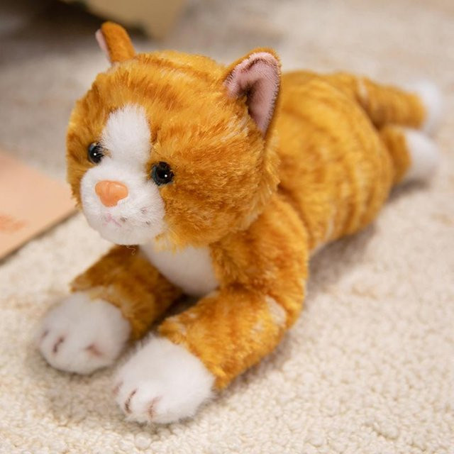 Kidsly Katze Plüschtier, Orange Grau Gestreift, 28cm - Bild 1