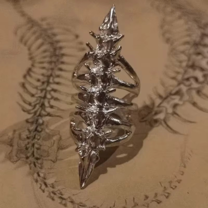 YUMEI Ring, Schädel, Legierung, Silber, Unisex - Bild 1