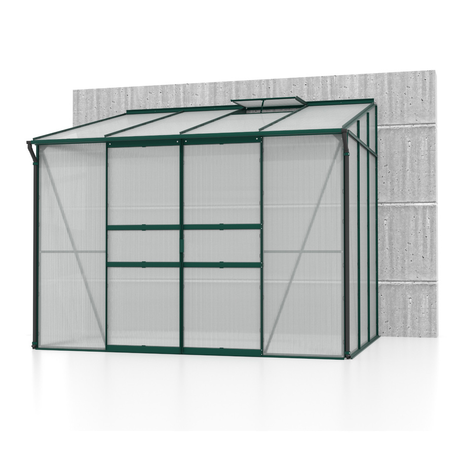 Vitavia Anlehn-Gewächshaus Ida 5200 in Smaragdgrün mit 5,2 m² Fläche und 4 mm Polycarbonat-Hohlkammerplatten - Bild 2