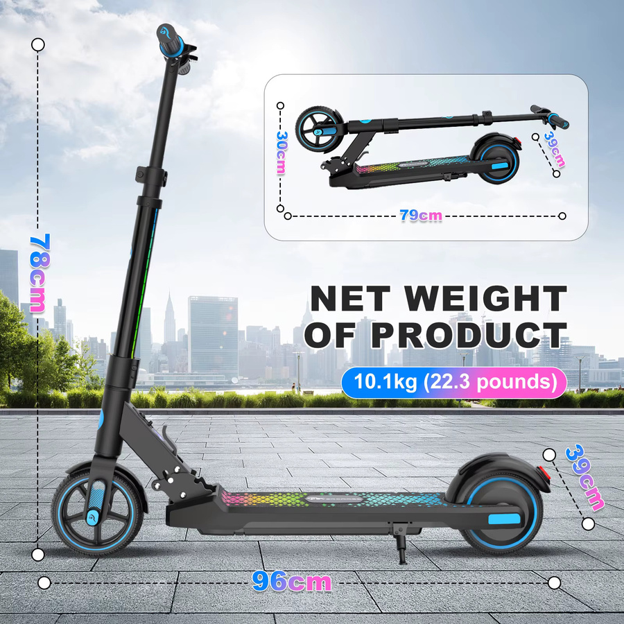 EVERCROSS TECH EV06C Elektroroller für Kinder, faltbar, mit LED-Bildschirm, bunte Lichter - Bild 3