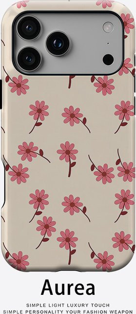 Potdemiel Aurea Case Matte Bumper MagSafe Schutzhülle für iPhone in Pink Daisy mit Retro-Design - Bild 1