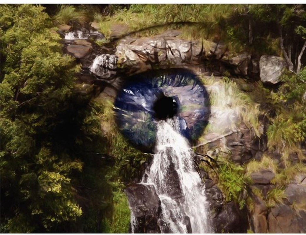FIYO Diamond Painting Set Landschaft Wasserfall in Querformat, Mehrfarbig, B: 30 cm, H: 30 cm - Bild 1