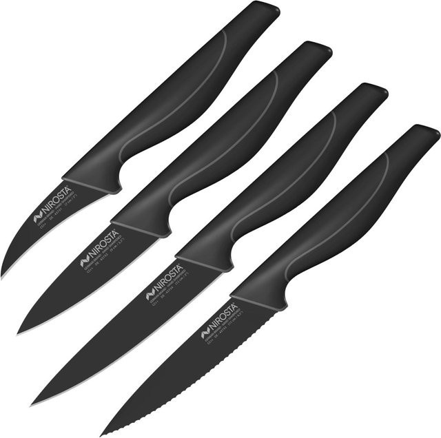 Nirosta Messer-Set Wave klein, 4-teilig, Schwarz und Grau - Bild 1