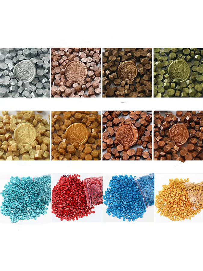 500 Stück achteckige Wachsperlen in Bronze und Multicolour zum Schmelzen und Stempeln für DIY-Bastelbedarf und Siegelungen - Bild 5