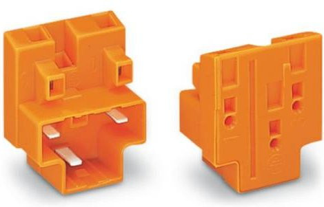 WAGO Verbindungsklemme starr für 0,75-1,5mm² Polzahl: 3, Farbe: Orange, 50 Stück - Bild 1
