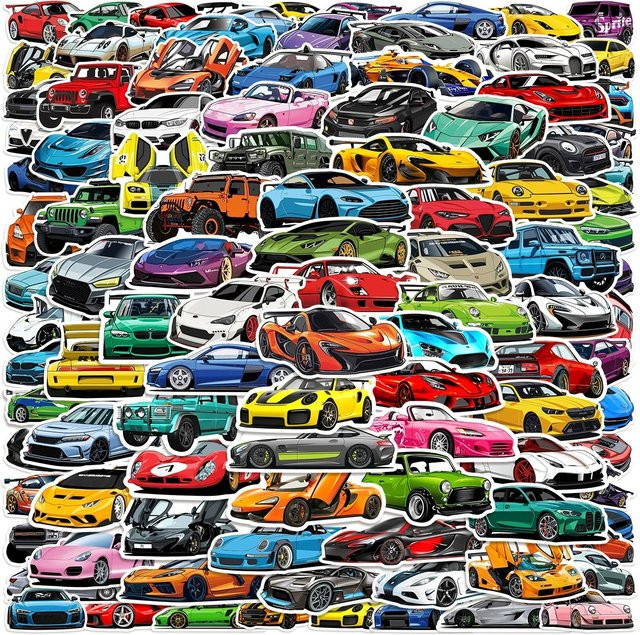 100 Stück Auto-Doodle-Aufkleber aus wasserfestem Vinyl in Multicolour für Notebook, Laptop, Handyhülle und Gepäck - Bild 1