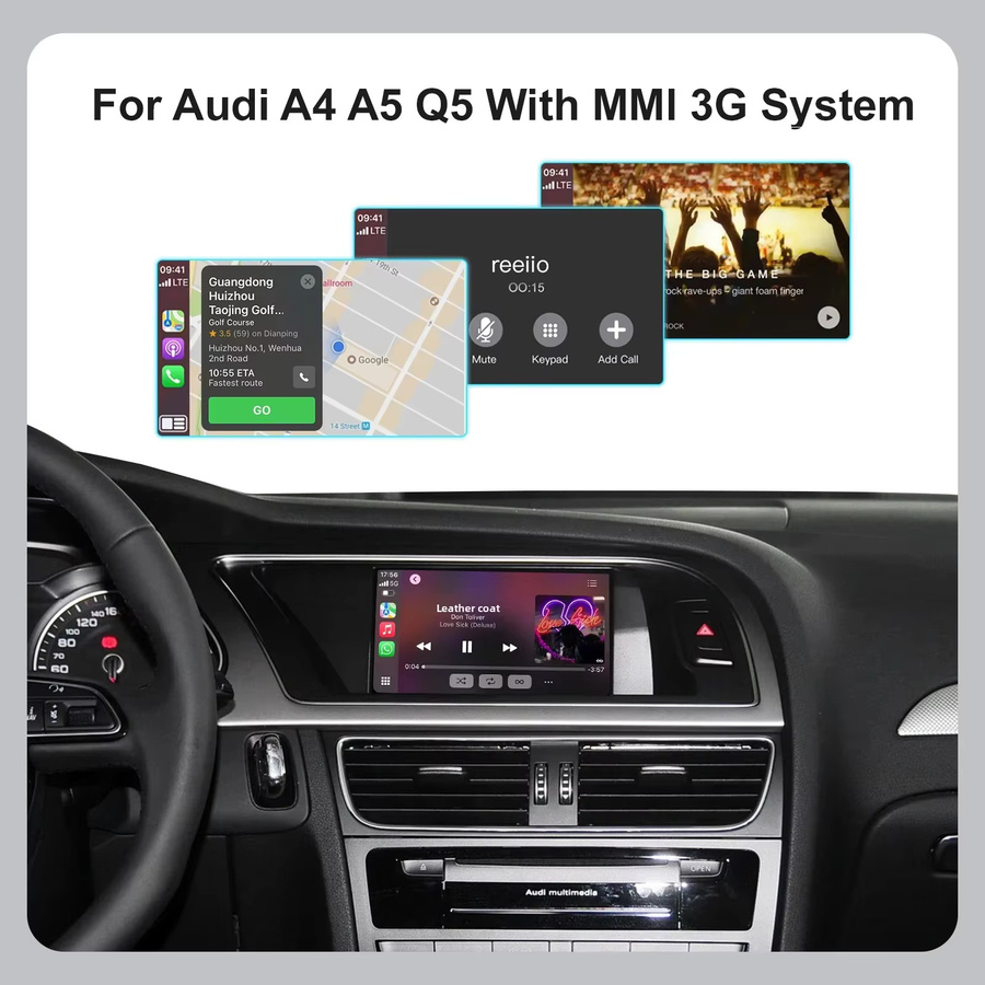 REEIIO Drahtloses CarPlay und Android Auto Interface für Audi A4 A5 S4 S5 RS4 RS5 und Q5 (2008–2015) mit 3G MMI-System und Mirror Link Unterstützung - Bild 2