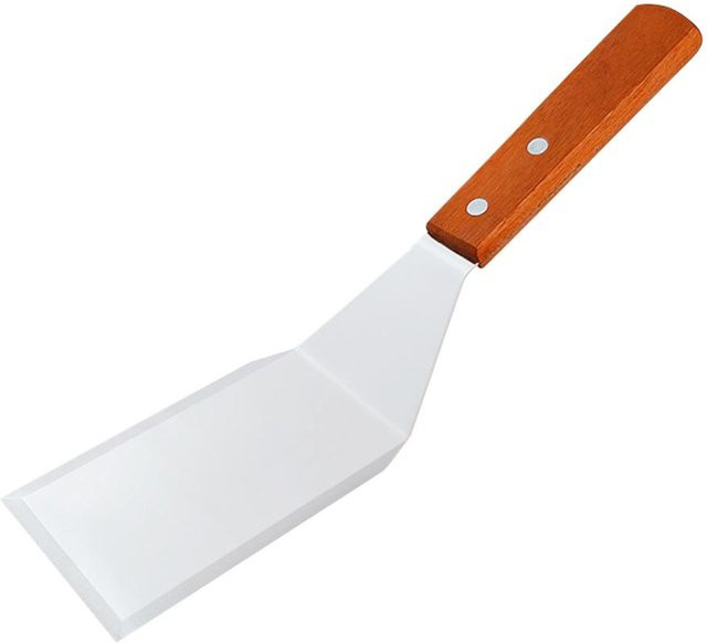NATAWA Grillutensilien Set aus Edelstahl mit Holzgriff in Silber, Quadratischer Kochspatel und Fleischwender für Steak und Grill - Bild 1