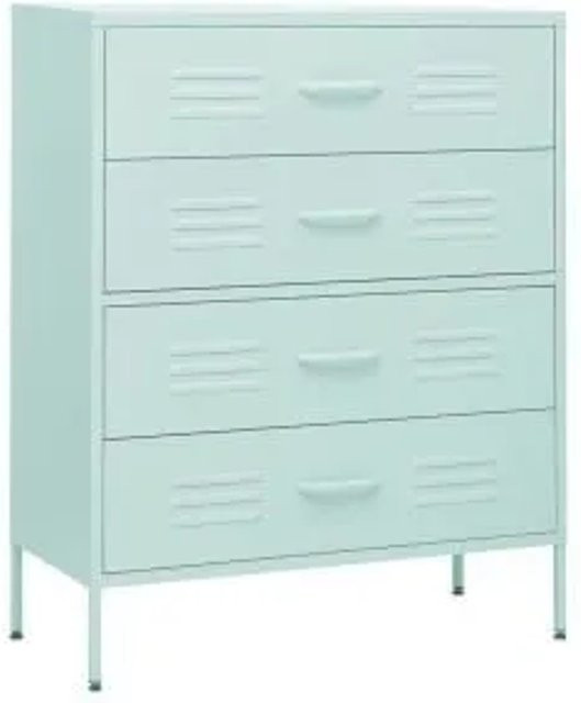 vidaXL Kommode aus Stahl in Minzgrün B/T/H: 80 x 35 x 101,5 cm - Bild 1