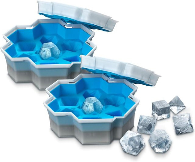 TOMTOP JMS Eiswürfelsieb und Eisform Set aus Silikon in Blau, BPA-frei, quadratisch - Bild 1