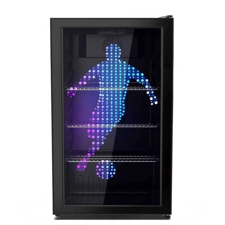 PKM Flaschenkühlschrank GKS83FC1 mit LED-Motiv, Schwarz - Bild 2