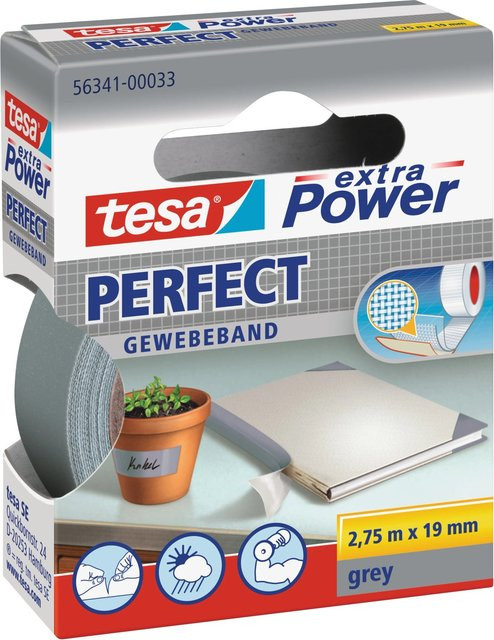 Tesa Extra Power Perfect Gewebeband Grau Breite: 19 mm, Länge: 2,75 m - Bild 1