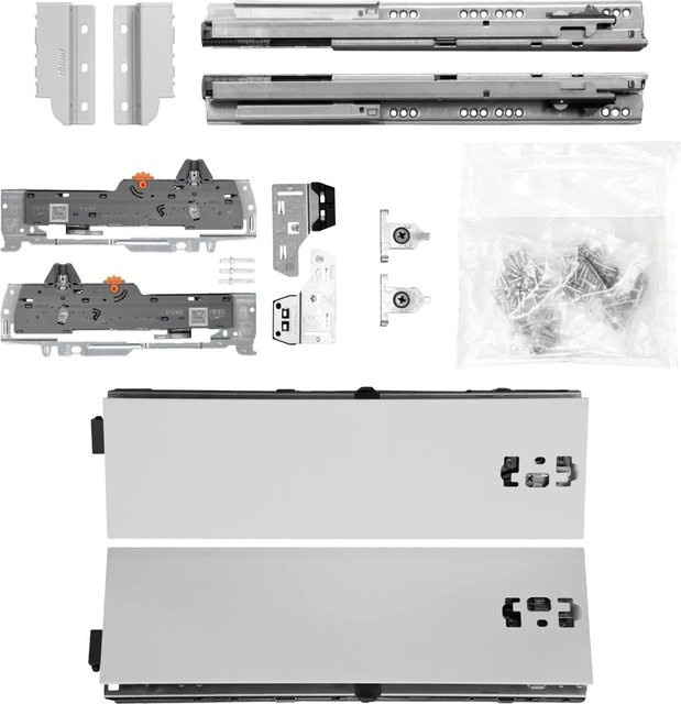 Blum Tandem Schubladenschienen Set in Grau mit Soft-Close, Zargenhöhe: 115 mm, Nutzlänge: 550 mm, Tragkraft: 30 kg - Bild 1