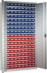 Kappes Systemschrank Mod. 3 mit Regalkästen und Schloss in Grau, H 195,0 x B 100,0 x T 50,0 cm - Bild 1