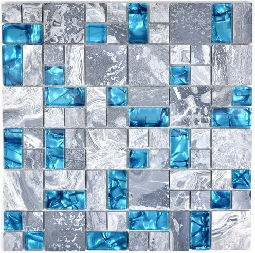 HuH Mosaik Design Wandbelag in Grau mit Steinoptik, B/L: 30 x 30 cm - Bild 1