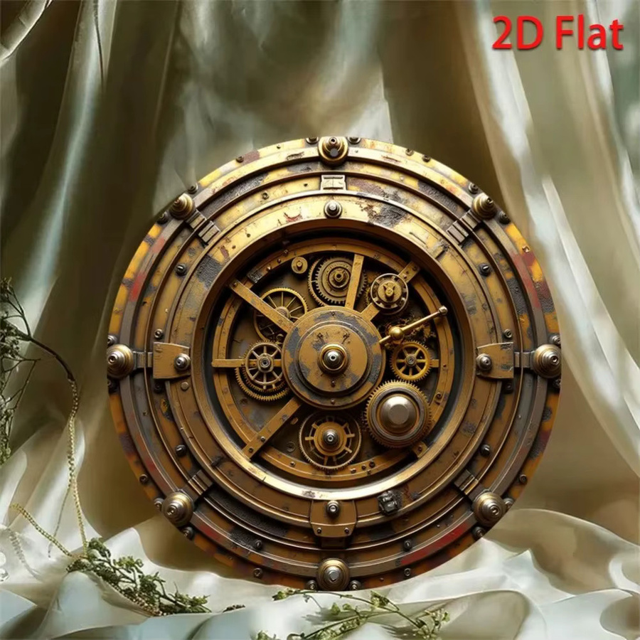 HELLOYOUNG Wanddekoration im industriellen Retro-Steampunk-Design aus Metall, Gold, rund, B/H: 20 x 20 cm - Bild 3