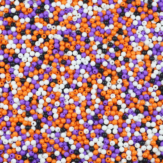 Spacer Perlen Acryl, 4 mm, Orange, Lila, Schwarz, Halloween, Unisex - Bild 1