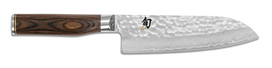 KAI TM Shun Premier Santokumesser Tim Mälzer aus Damaszenerstahl in Silber und Braun mit 18,0 cm Klingenlänge - Bild 1