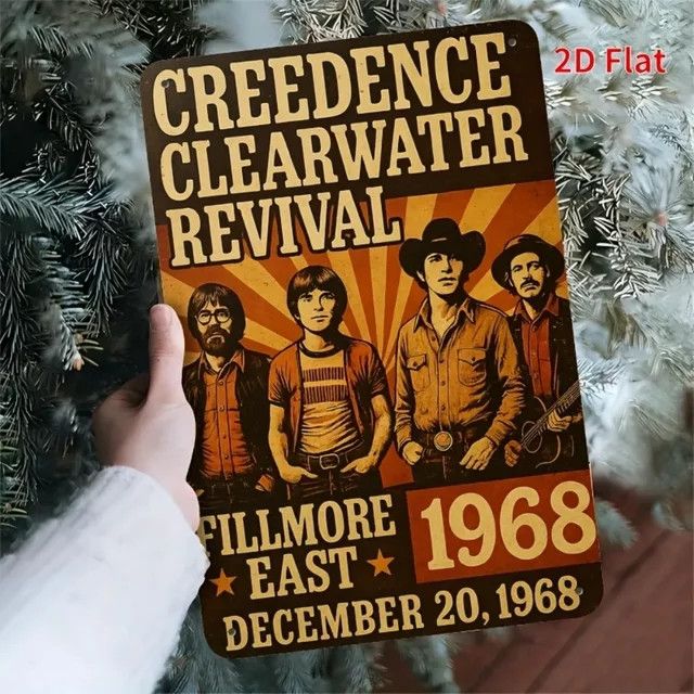 CCRRetroRockSign Vintage Metallwandkunst Creedence Clearwater Revival Eisenschild, Höhe: 30 cm, Breite: 20 cm - Bild 1