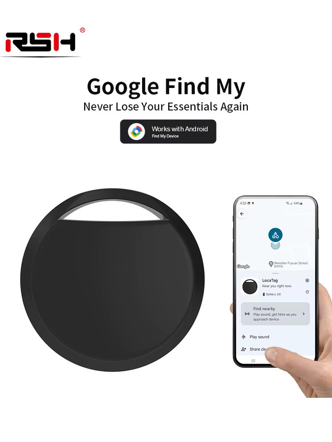 RSH Smart Tracker Bluetooth-Ortungsgerät für Google Find My Device und Samsung Android in Schwarz oder Blau - Bild 6