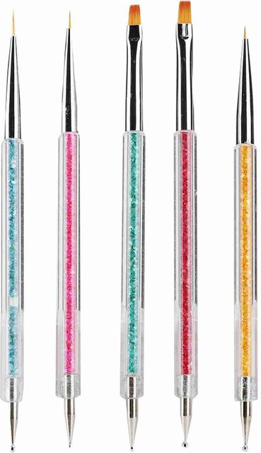 TOMTOP JMS Nail Art Pinselstift Maniküre Werkzeugset, 5 Stück, grau - Bild 1