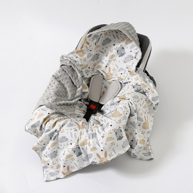 DANIVIVI Babydecke mit Kapuze aus Fleece in Multicolour für Kinderwagen und Neugeborenen - Bild 1