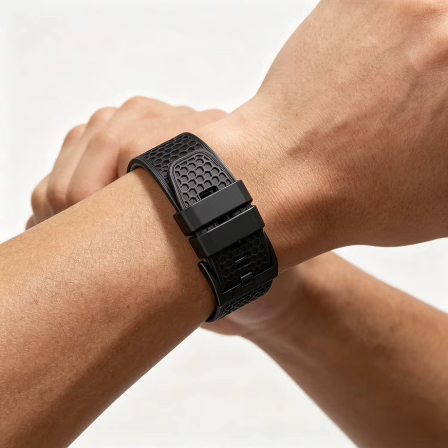 QCTOG Uhrenarmband Silikon, Schwarz, Unisex - Bild 4