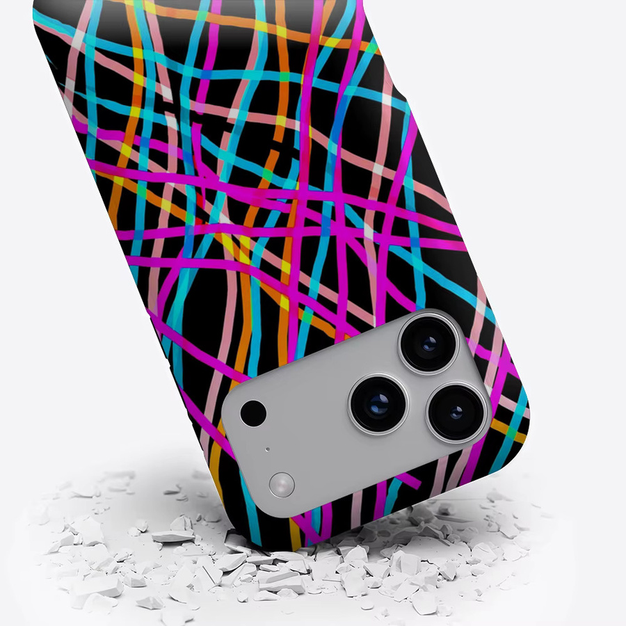 Potdemiel Neon Streak Magnetische Handyhülle für iPhone 17 16 15 14 13 Pro Max Plus, Robuste Doppel-Schicht-Hülle, Multicolour - Bild 3