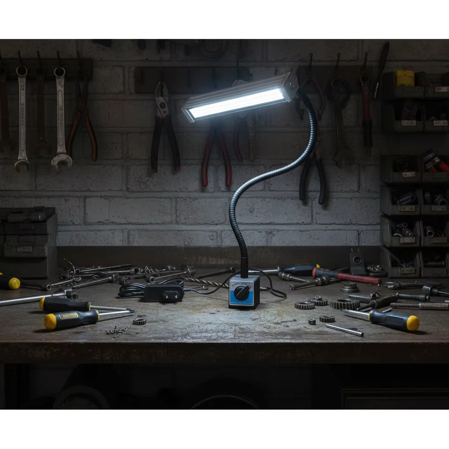 Magnetische Arbeitsleuchte mit 60 LEDs und flexiblem Schwanenhals, 10 W, IP67 wasserdicht, Schwarz, Kaltweißes Licht für Werkstatt und Industrie - Bild 3