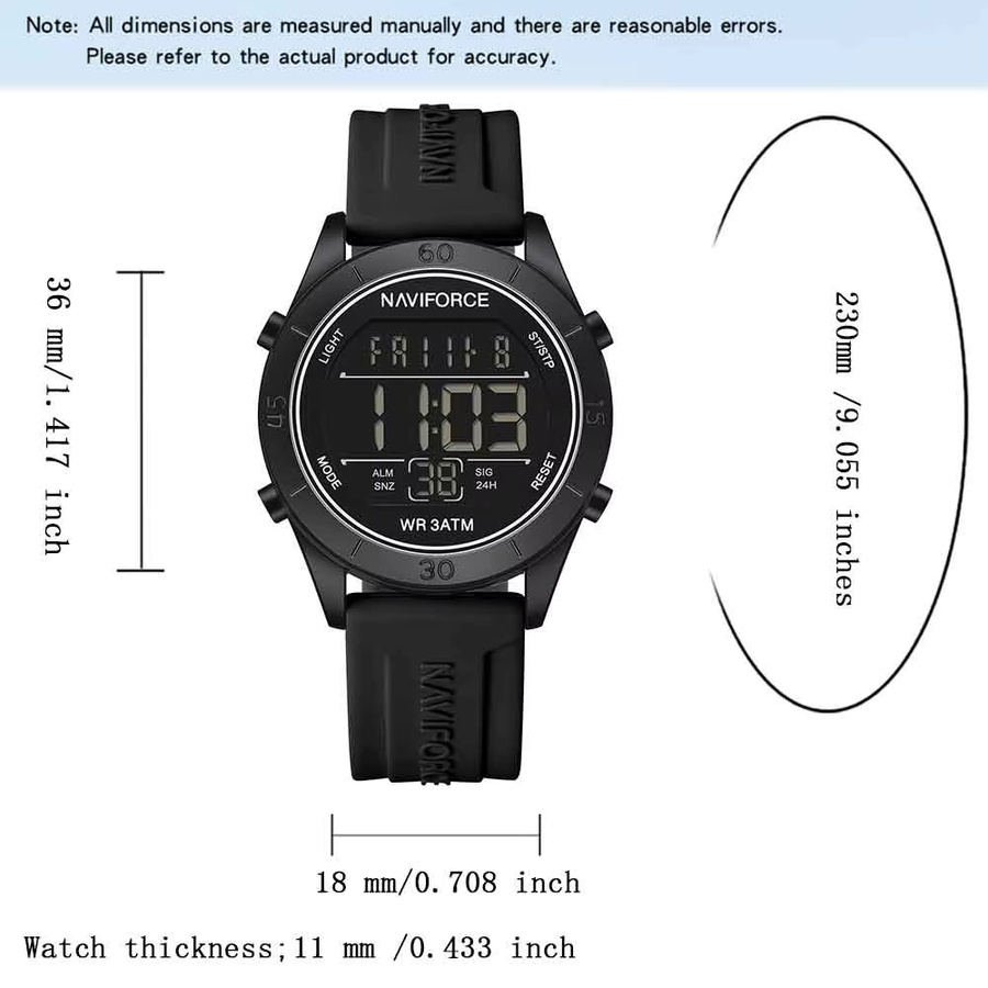 NAVIFORCE Armbanduhr Digital, Schwarz, Kunststoff, Damen - Bild 4