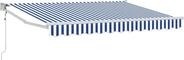 vidaXL Elektrische Ausziehbare Markise Blau-Weiß B: 2,5 m, T: 2 m - Bild 1