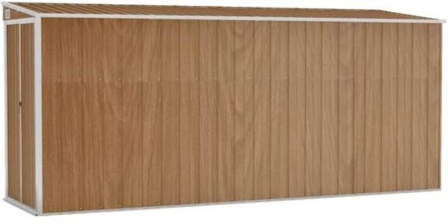 vidaXL Wand-Geräteschuppen aus verzinktem Stahl in Braun, B: 118 cm, H: 178 cm, T: 382 cm - Bild 1