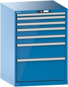 Lista Schubladenschrank 36x36E in Blau mit Schloss, B/T/H: 71,7 x 72,5 x 100,0 cm - Bild 1