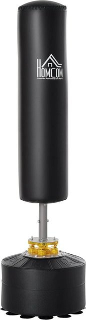 HOMCOM Standboxsack freistehend aus Stahl und PU HDPE in Schwarz, Durchmesser: 50 cm, Höhe: 170 cm - Bild 1