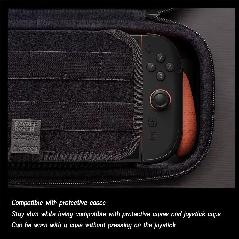 Skull & Co. Savage Aufbewahrungstasche Raven für Nintendo Switch 2, tragbare EDC-Hartschalen-Tragetasche in Schwarz - Bild 2
