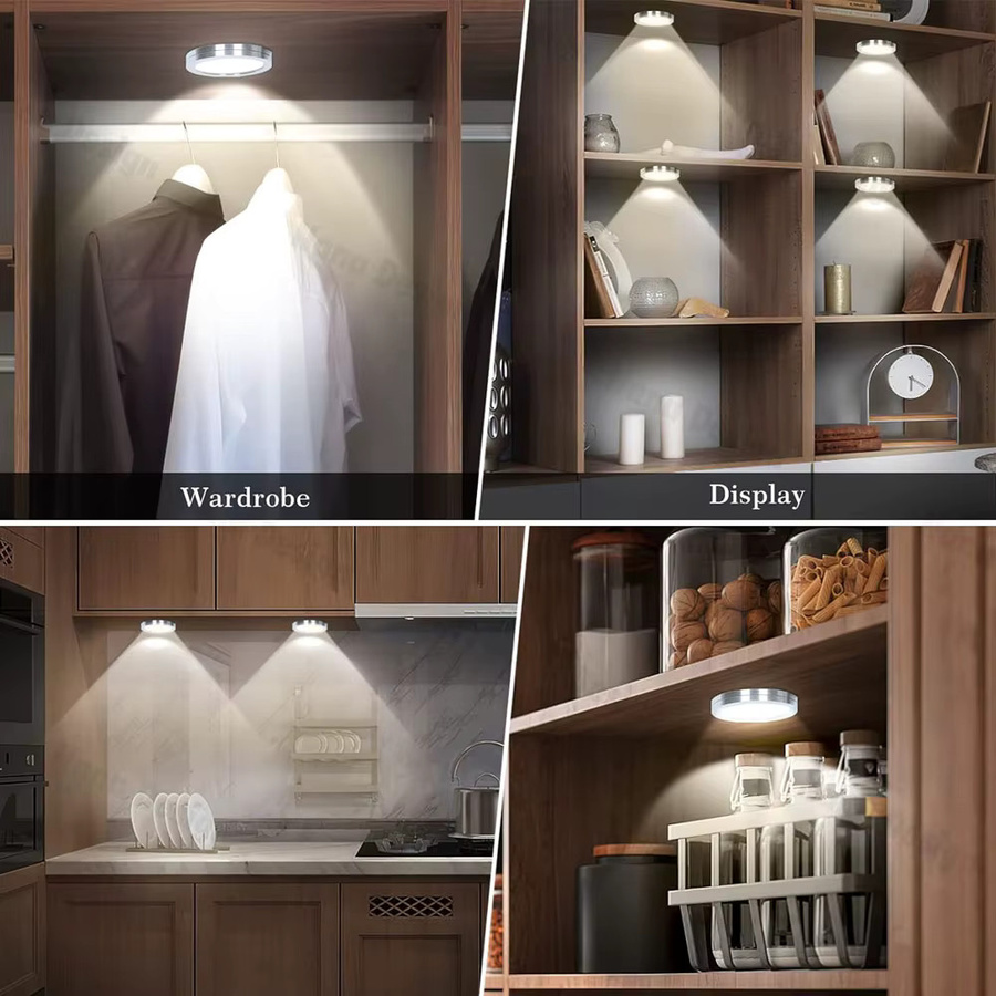 CENFAYA HomeKit WiFi Runde CCT LED Unterbauleuchte in Weiß mit Dual-Weiß Lichtsteuerung für Schrank, Vitrine und Kleiderschrank - Bild 5