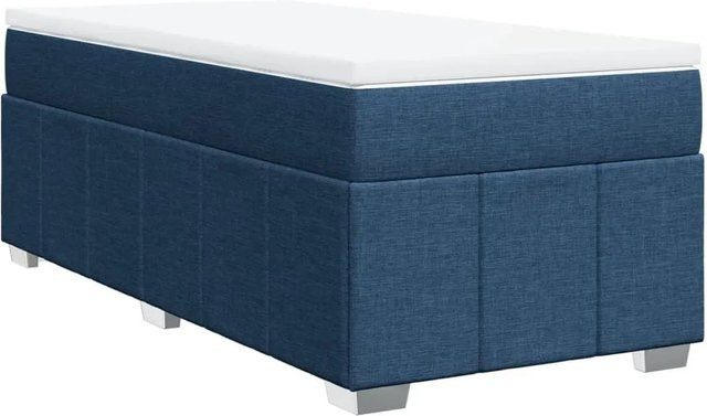 vidaXL Boxspringbett Hybrid mit Matratze und Taschenfederkern in Blau, B/L: 80 x 200 cm - Bild 1