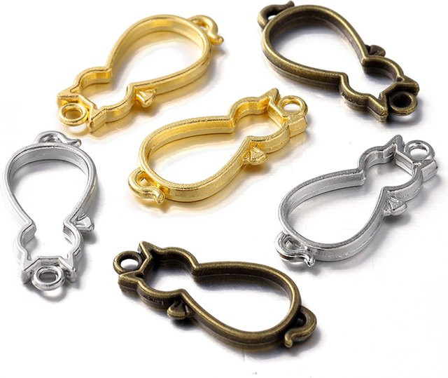 AGCFABS Charms Katze Form, Metall, Gold, Unisex - Bild 1