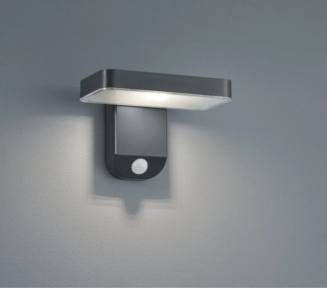 Trio Esquel LED-Außenwandleuchte mit Solarmodul und Bewegungssensor in Anthrazit - Bild 1