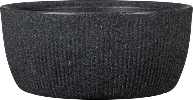 Scheurich Pflanzschale Linetto mit Rillenprofil in Stony Black, Durchmesser: 38,6 cm, Höhe: 17,1 cm - Bild 1
