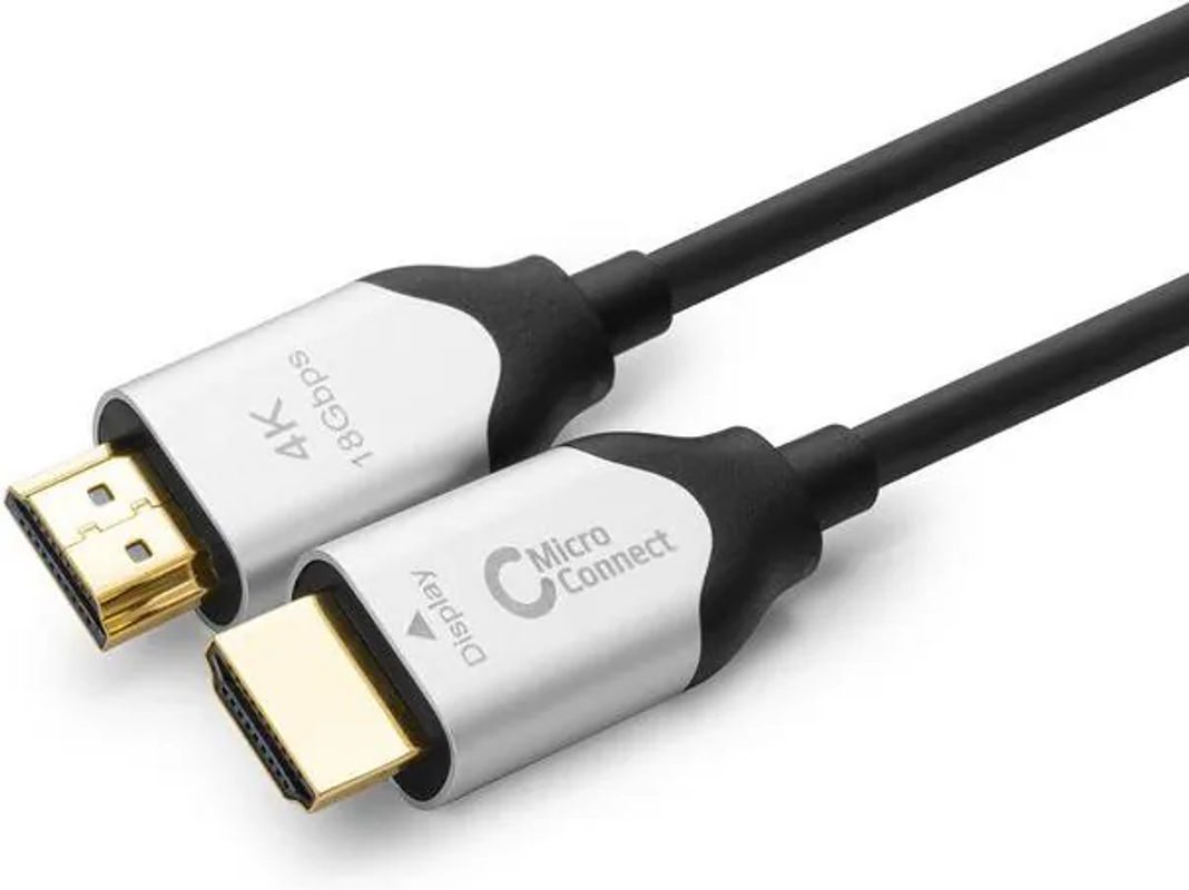 MicroConnect Premium HDMI-Kabel mit Ethernet, Hybrid Active Optical Cable (HAOC) aus Kupfer und Kohlefaser, Schwarz, Länge: 50,0 m, unterstützt 4K 60 Hz und Dolby TrueHD - Bild 2