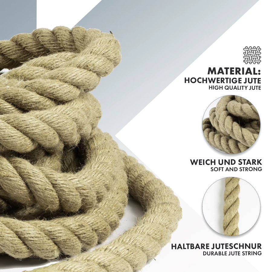 Extra starkes Juteseil aus 100% Naturjute in Beige, Durchmesser: 30 mm, Länge: 50 m - Bild 3